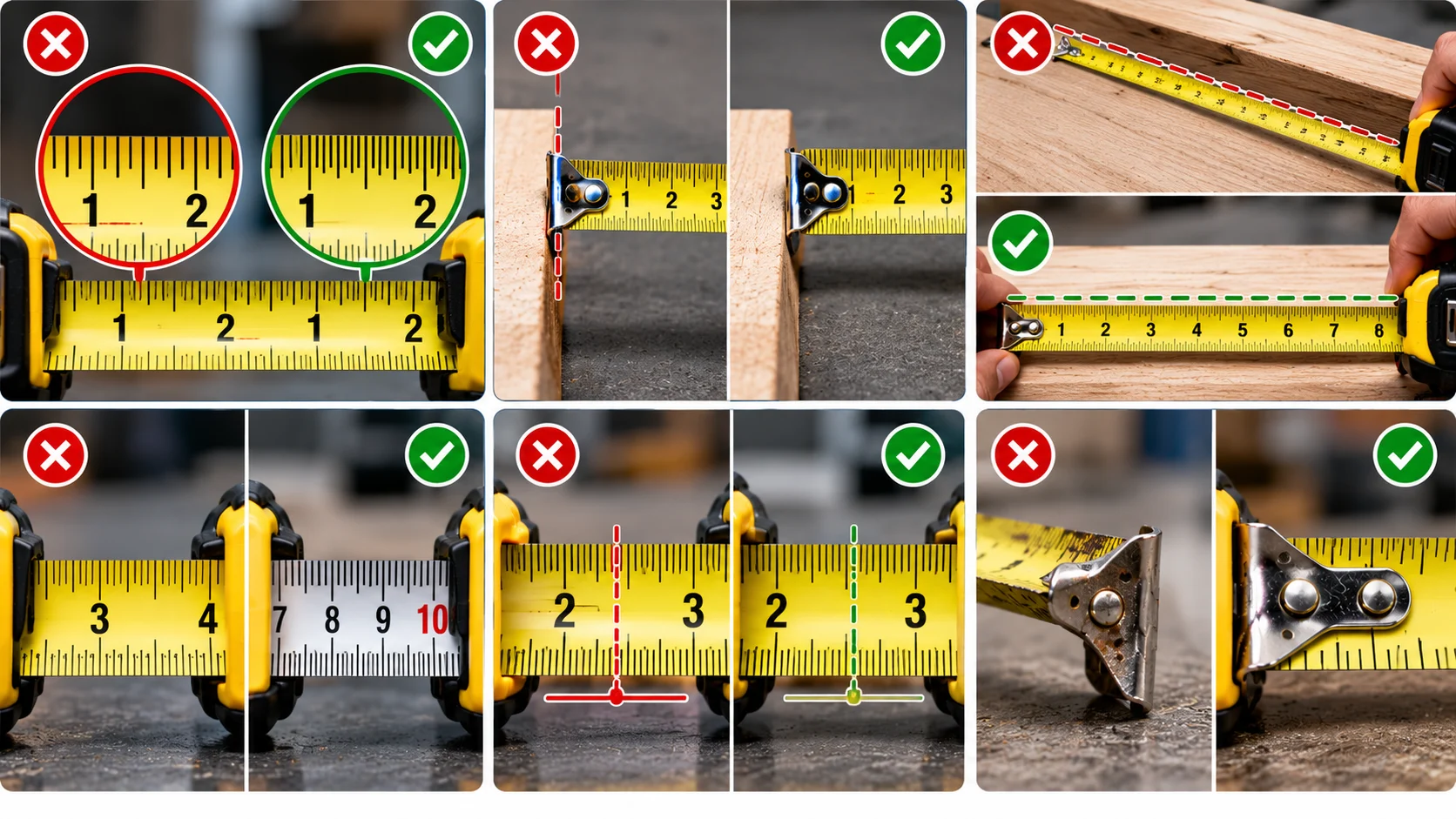 Common tape measure reading mistakes and correct measurement techniques